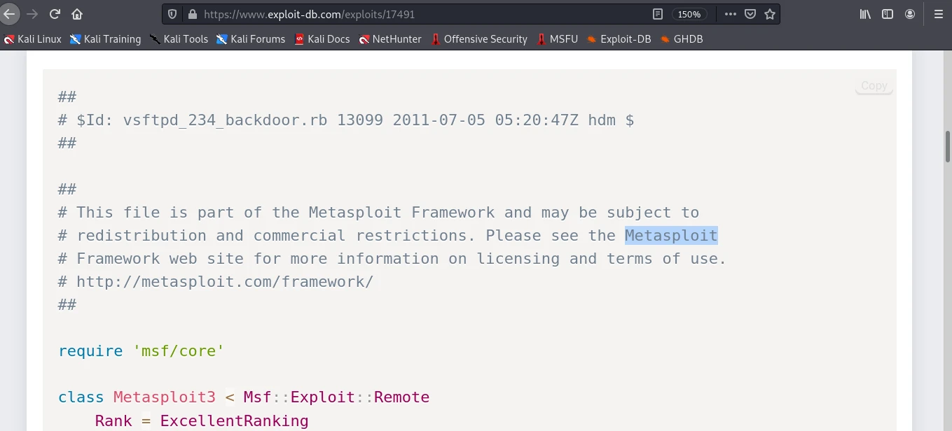 vsftpd 2.3.4 exploit