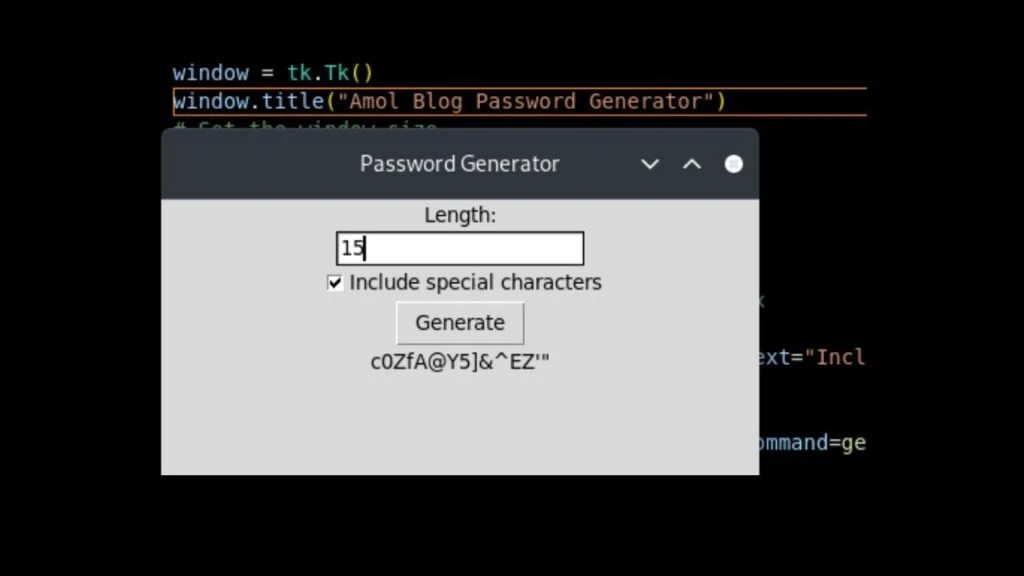 Python Tkinter Password Generator